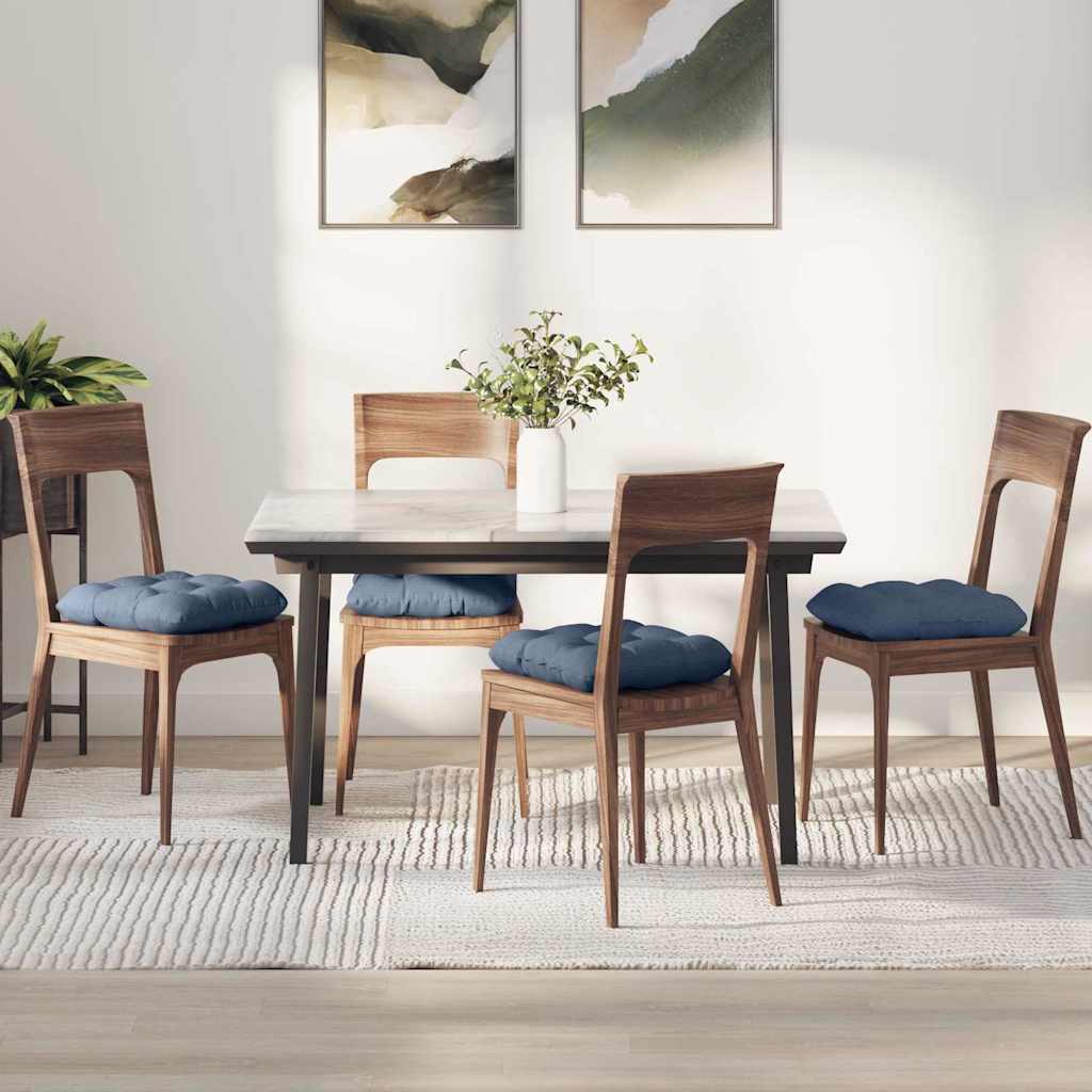 VidaXL cojines de asiento 4 piezas azul 40 x 40 cm tela de algodón