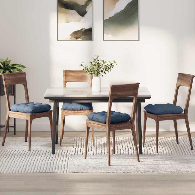 Cuscini da seduta VidaXL 4 pezzi blu 40 x 40 cm in tessuto di cotone