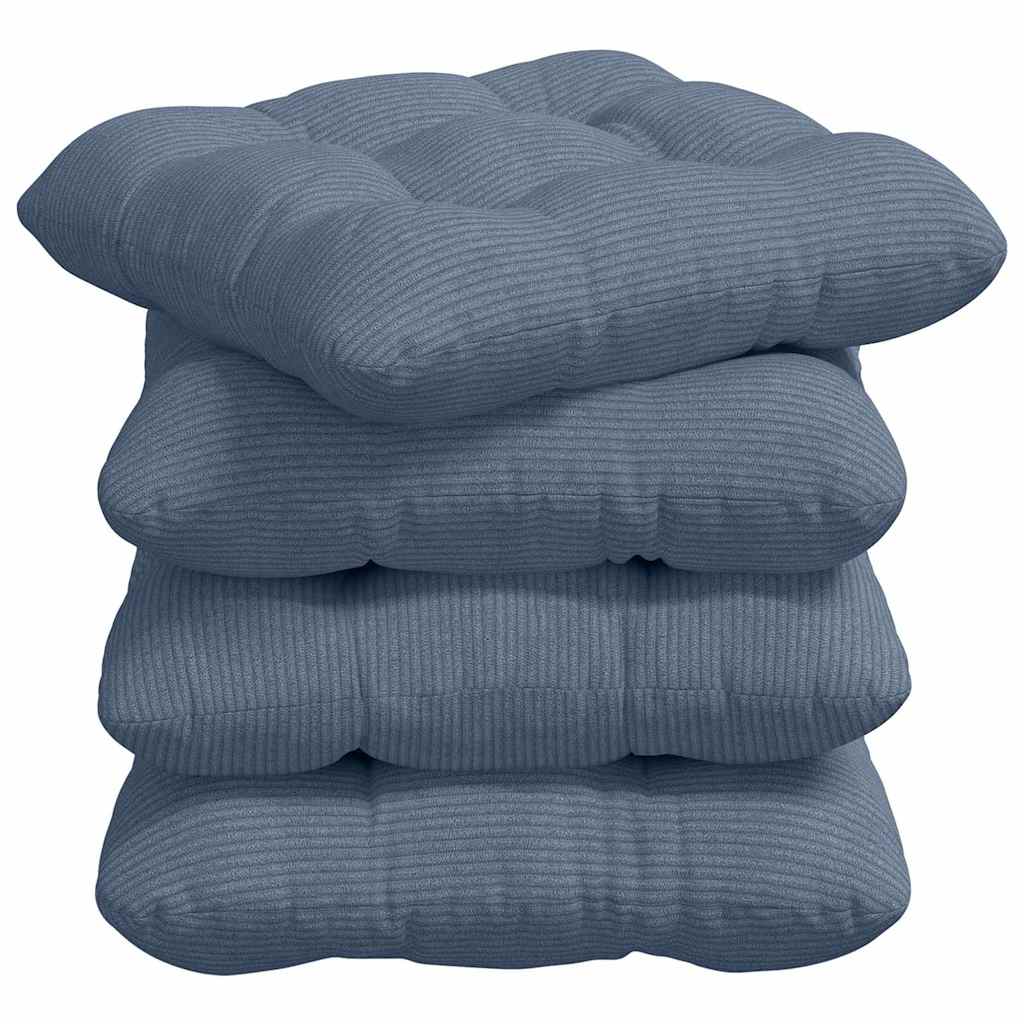 VidaXL cojines de asiento 4 piezas azul 40 x 40 cm tela de algodón