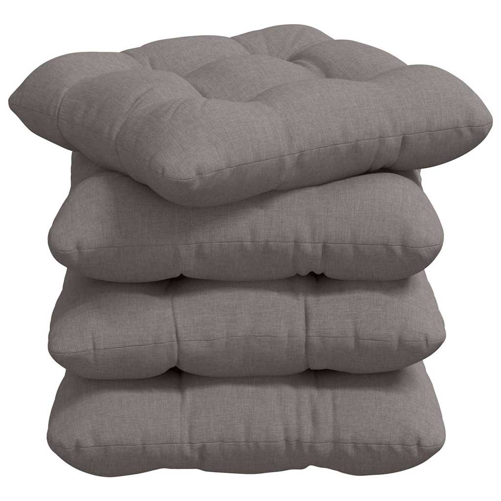 Cuscini per sedili Vidaxx 4 pezzi in tessuto tortora 45 x 45 x 12 cm