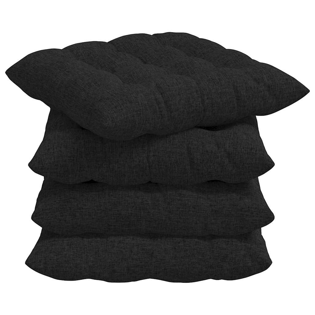 Cuscini di seduta VidaXL 4 pezzi in tessuto nero 40 x 40 x 6 cm