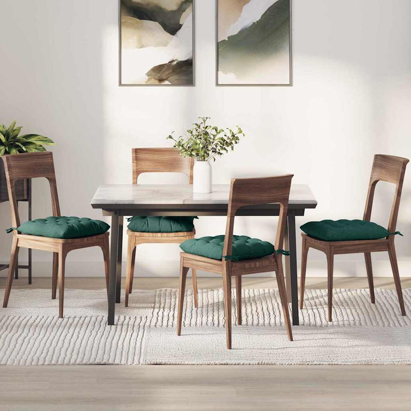 Cuscini per sedili VidaXL 4 pezzi in tessuto verde scuro 40 x 40 x 6 cm