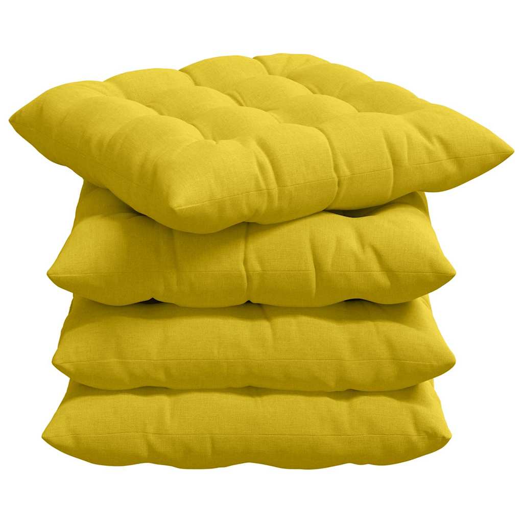 Cuscini da seduta VidaXL 4 pezzi in tessuto giallo chiaro 40 x 40 x 6 cm