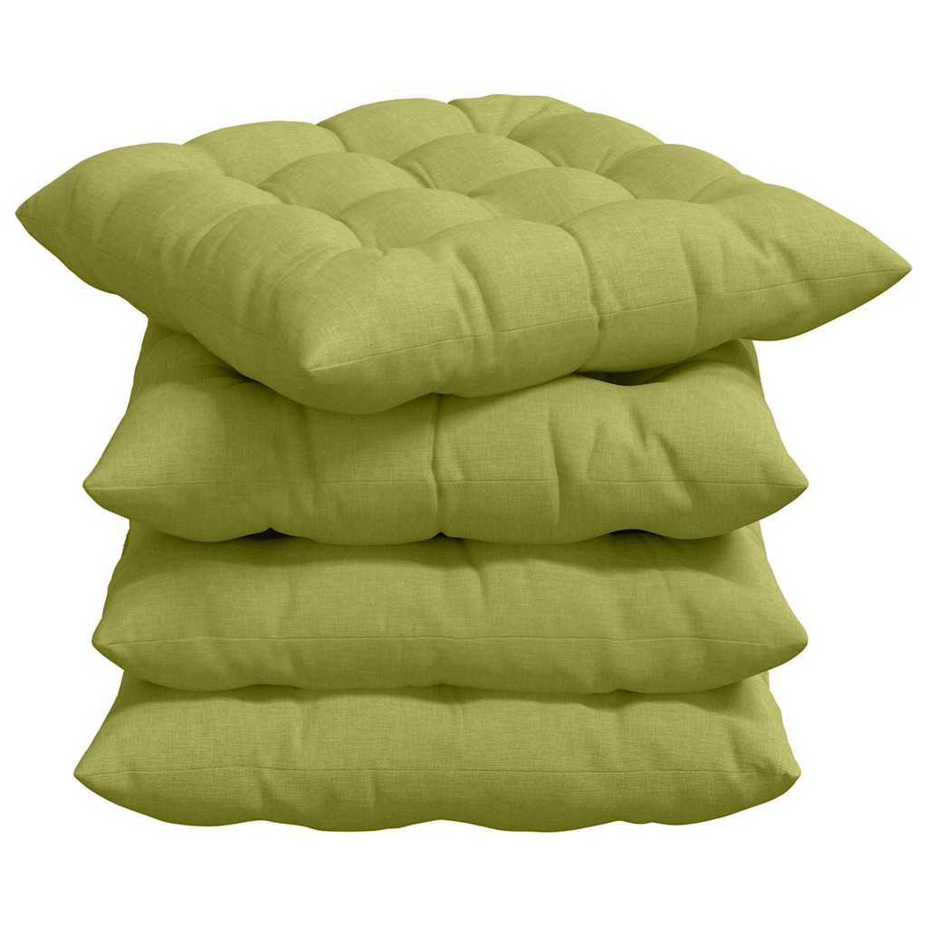 Cuscini sedile VidaXL 4 pezzi tessuto verde chiaro 40 x 40 x 6 cm