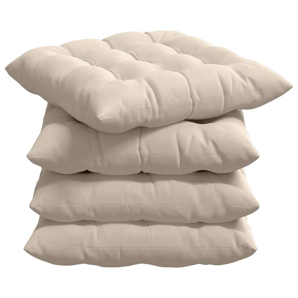 Vidaxx cojines de asiento 4 piezas beige 40 x 40 x 6 cm microfibra