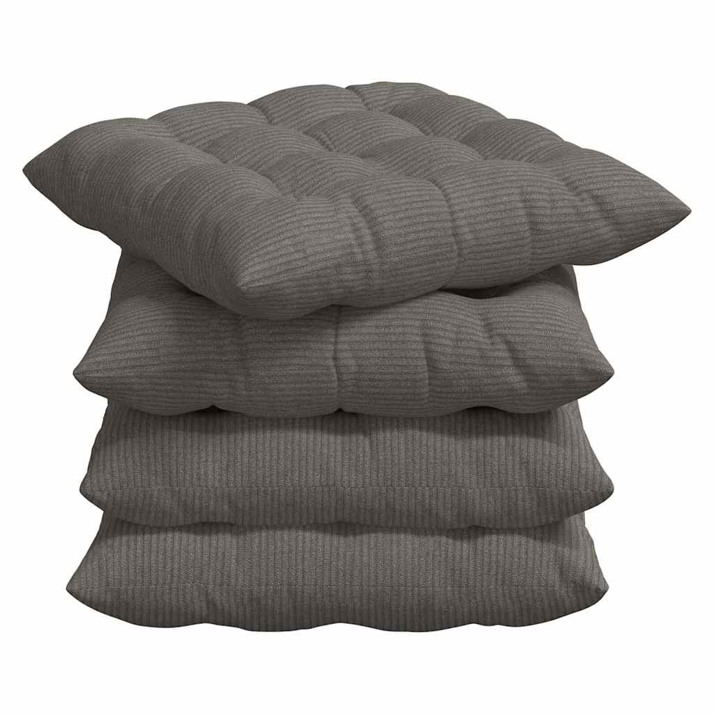 Cuscini per sedili VidaXL 4 pezzi grigio chiaro 40 x 40 x 6 cm in tessuto di cotone