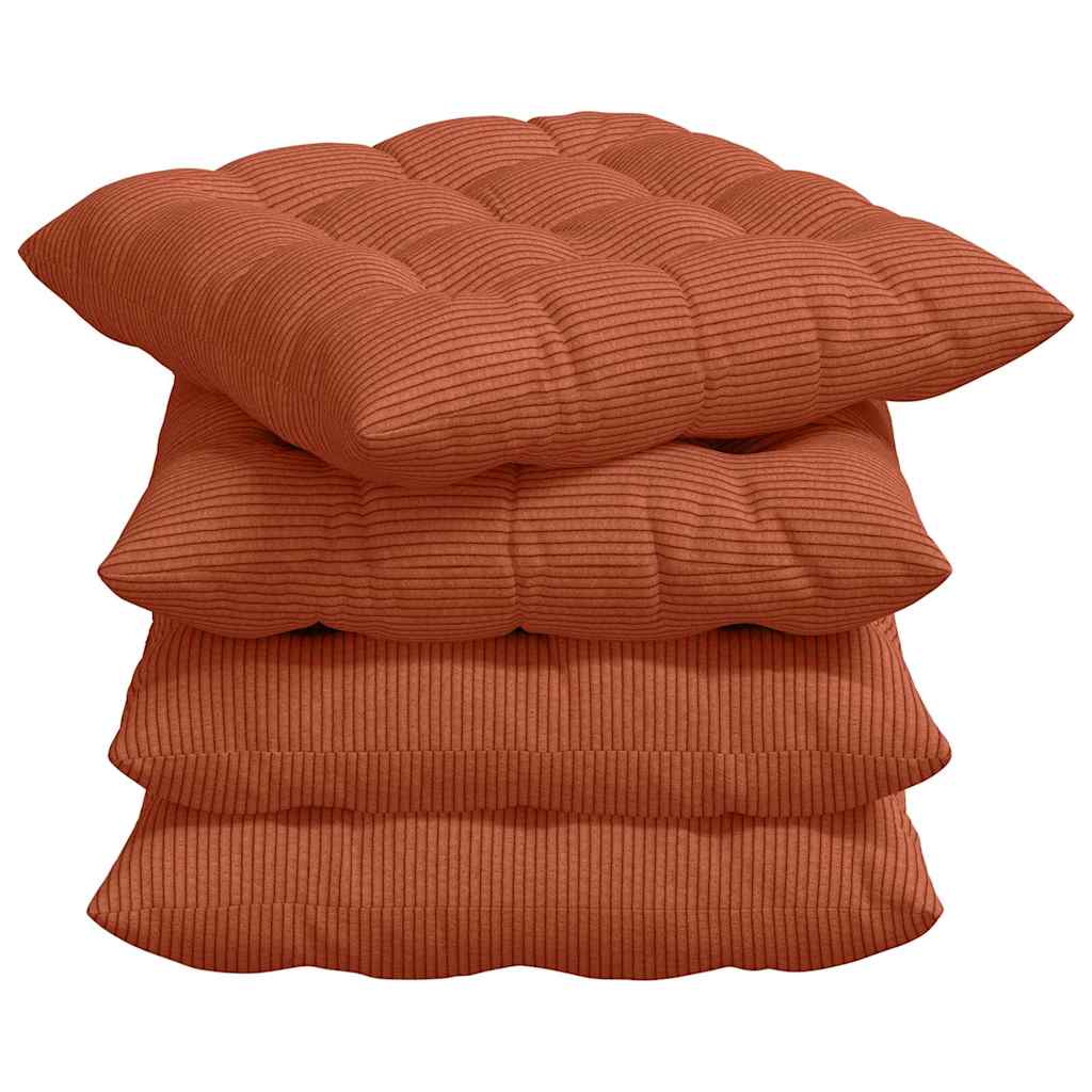 VidaXL cojines de asiento 4 piezas rojo-naranja 40 x 40 x 6 cm tela de algodón
