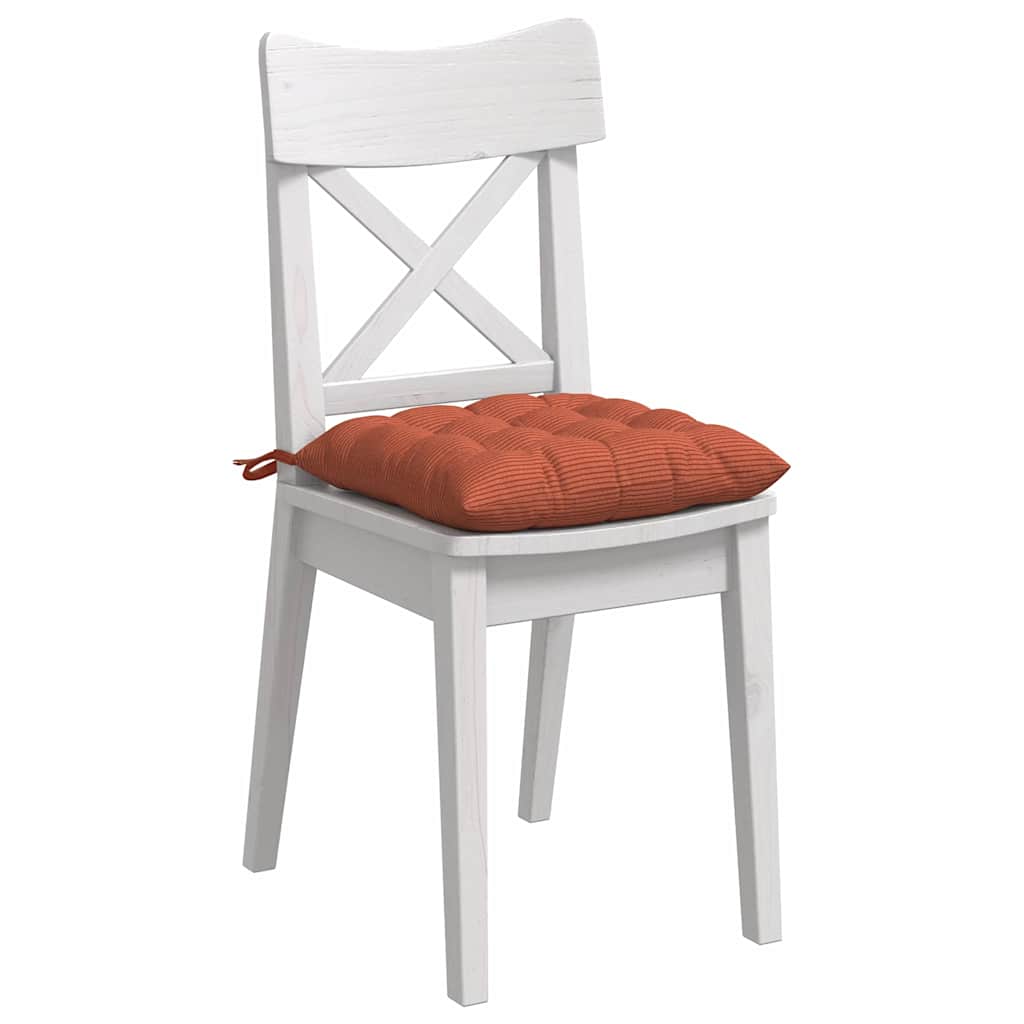 VidaXL cojines de asiento 4 piezas rojo-naranja 40 x 40 x 6 cm tela de algodón