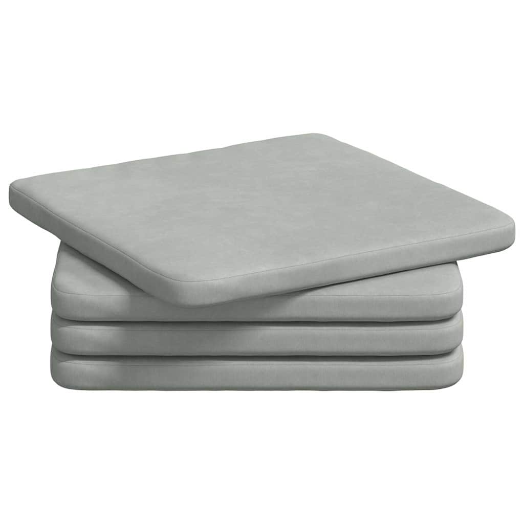 Cuscini per sedili VidaXL 4 pezzi grigio chiaro 40 x 40 x 3 cm in velluto