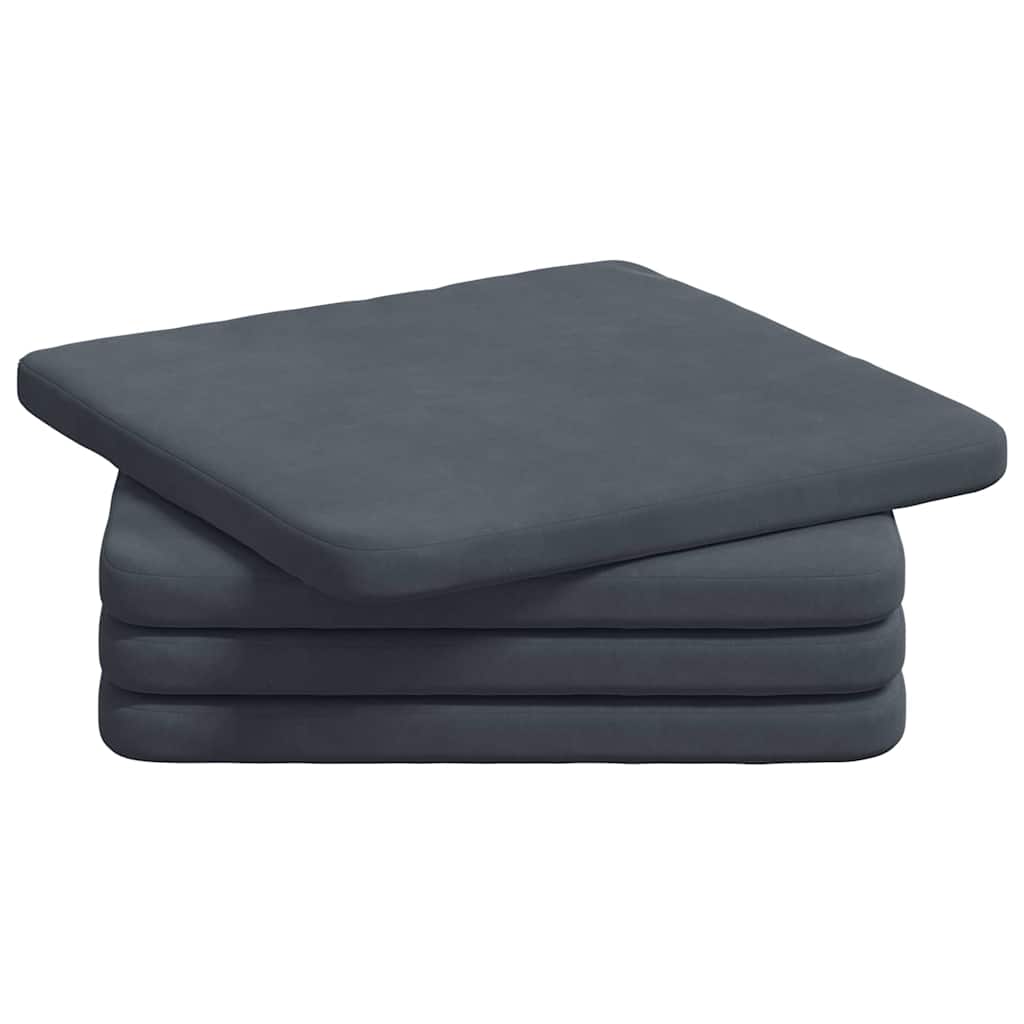 Cuscini per sedili VidaXL 4 pezzi grigio scuro 40 x 40 x 3 cm in velluto