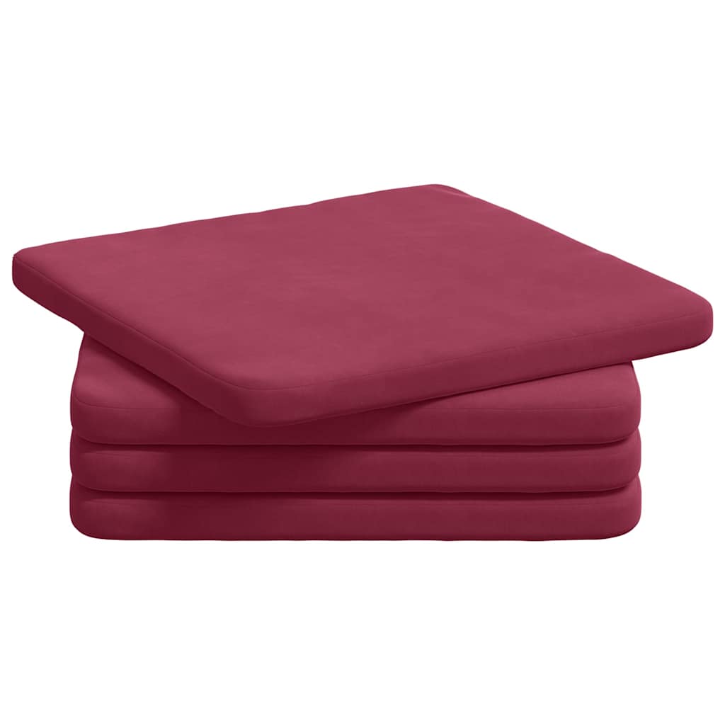 Vidaxl zitkussens 4 pcs wijnrood 40 x 40 x 3 cm fluweel