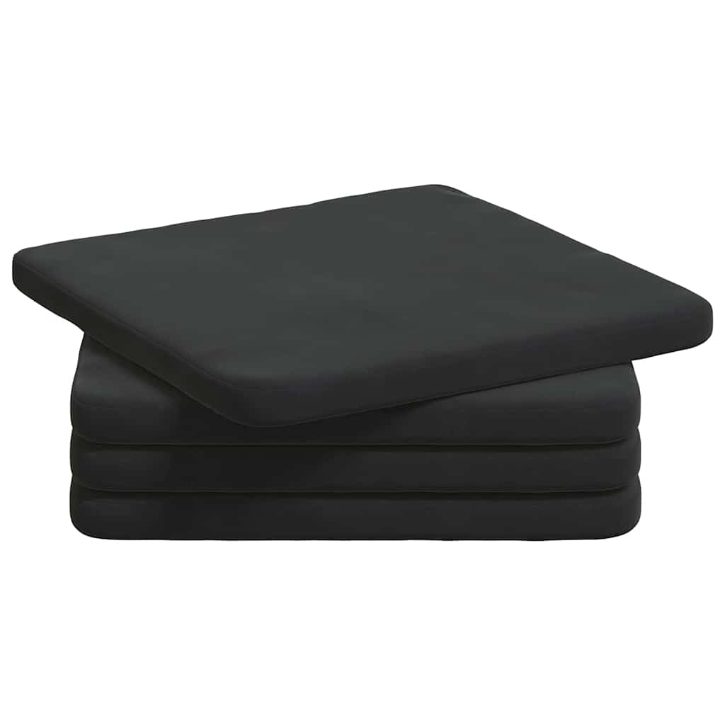 Cuscini per sedili Vidaxx 4 pezzi velluto nero 40 x 40 x 3 cm