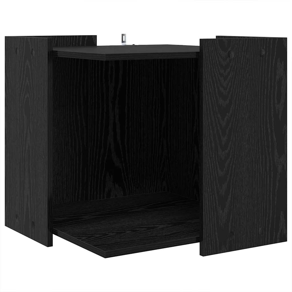 Valla para caja de arena para gatos Vidaxxl roble negro 53 x 53 x 51 cm madera procesada