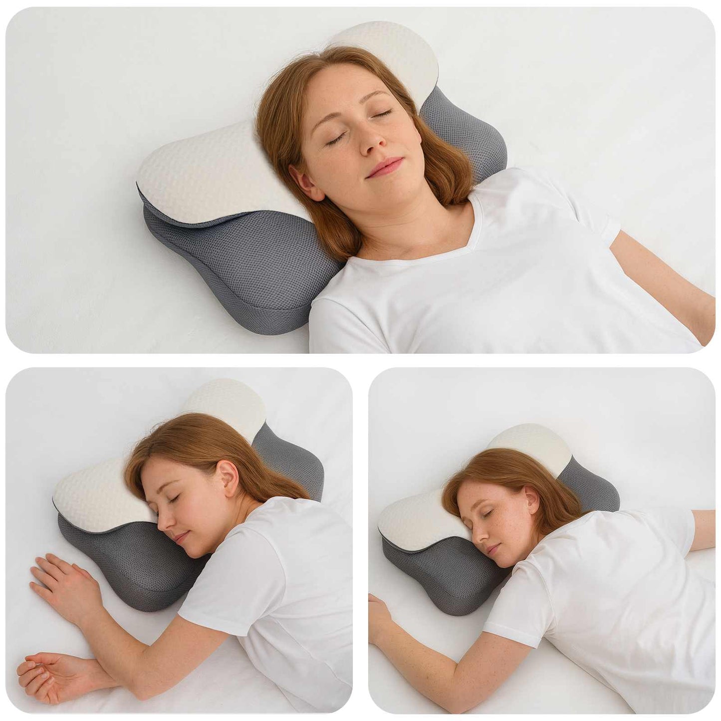 Vidaxx almohada cervical con cojín blanco 57 x 36 x 13 cm poliéster
