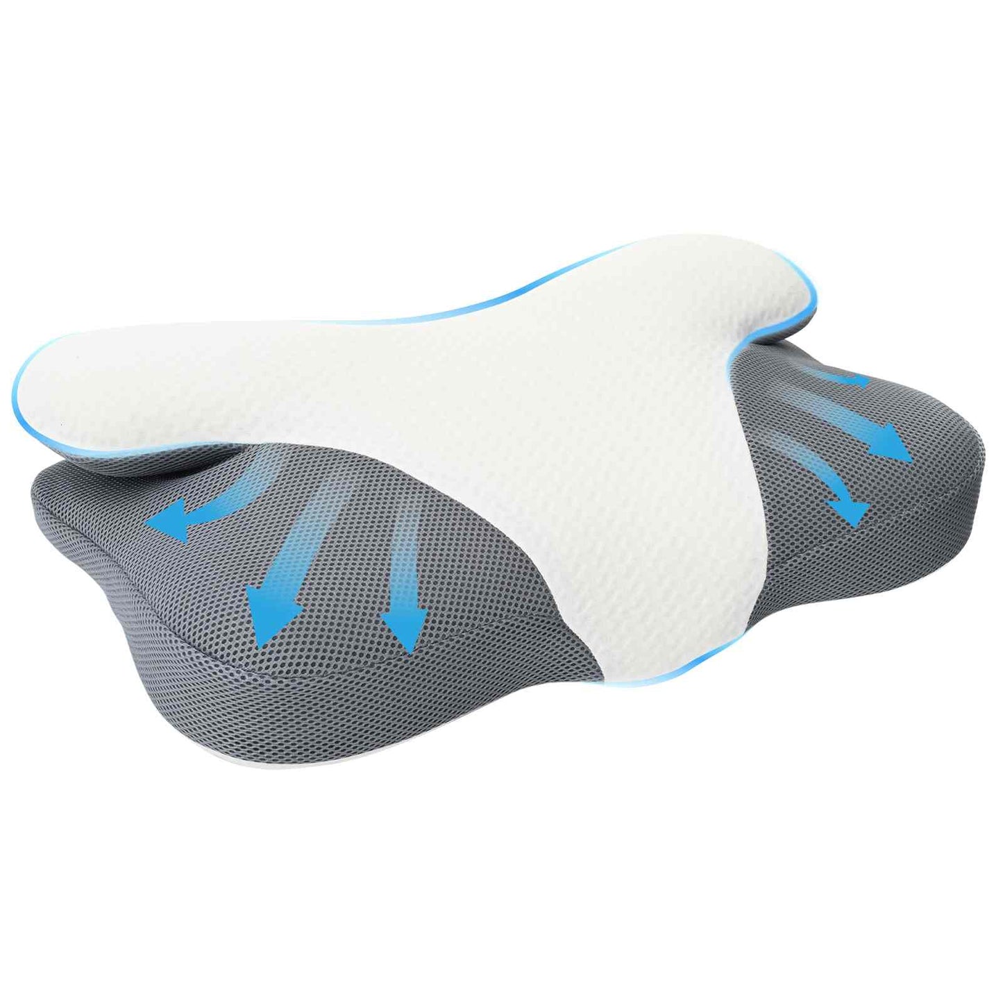 Vidaxx almohada cervical con cojín blanco 57 x 36 x 13 cm poliéster
