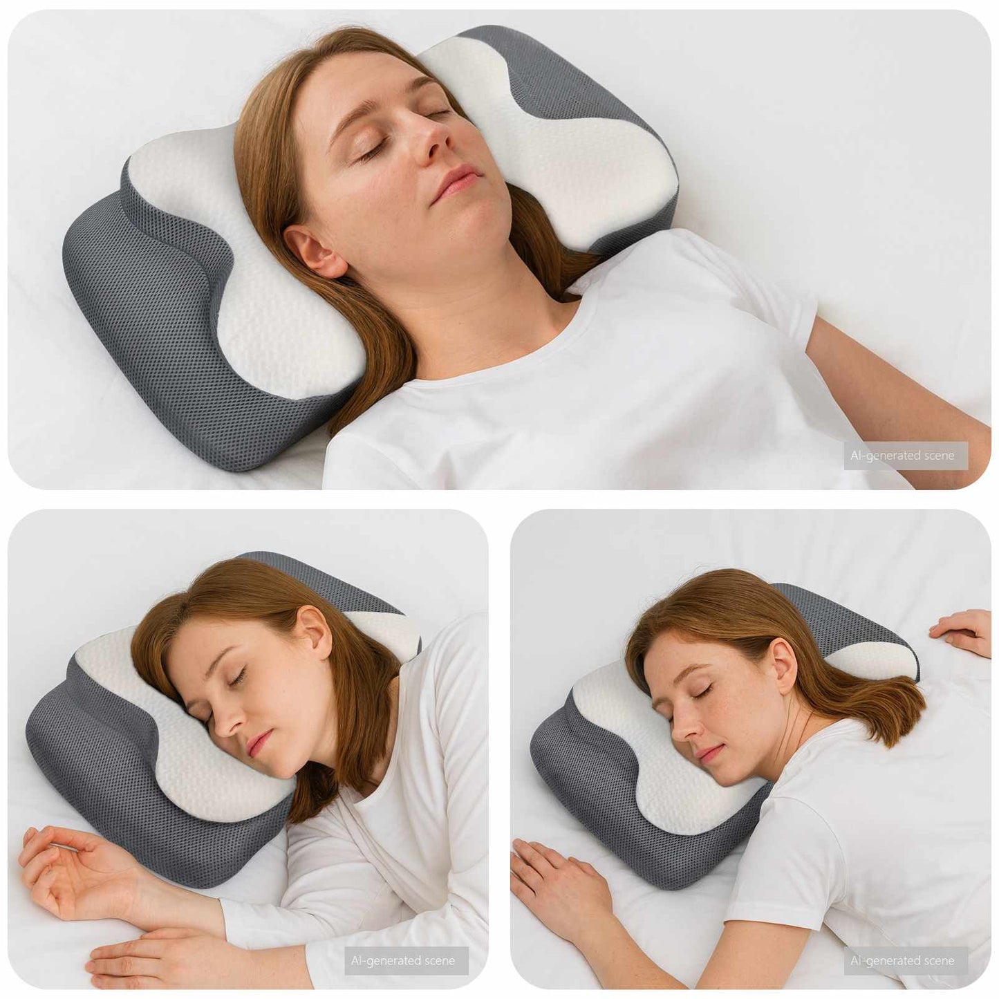Vidaxx almohada cervical con cojín blanco 58 x 37,5 x 12 cm poliéster