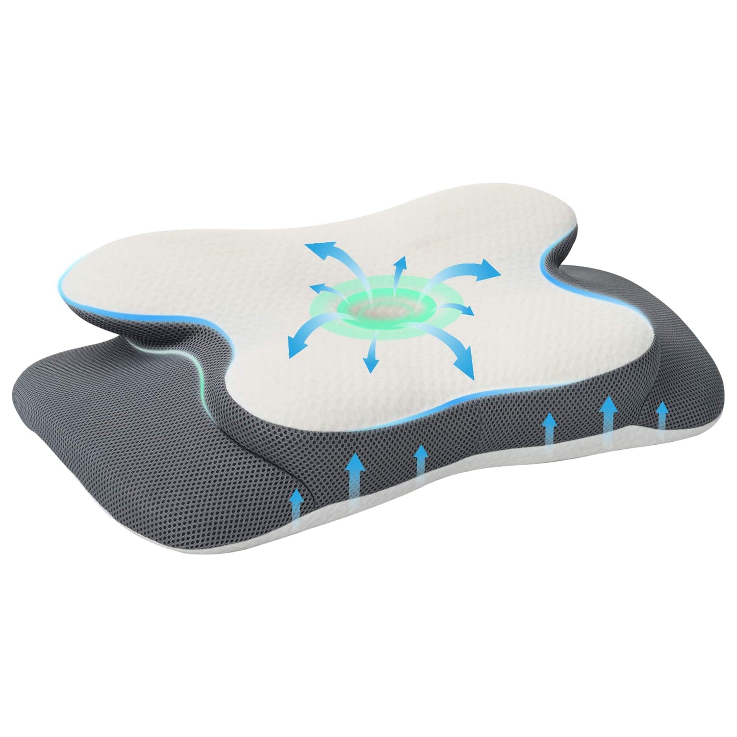 Vidaxx almohada cervical con cojín blanco 58 x 37,5 x 12 cm poliéster