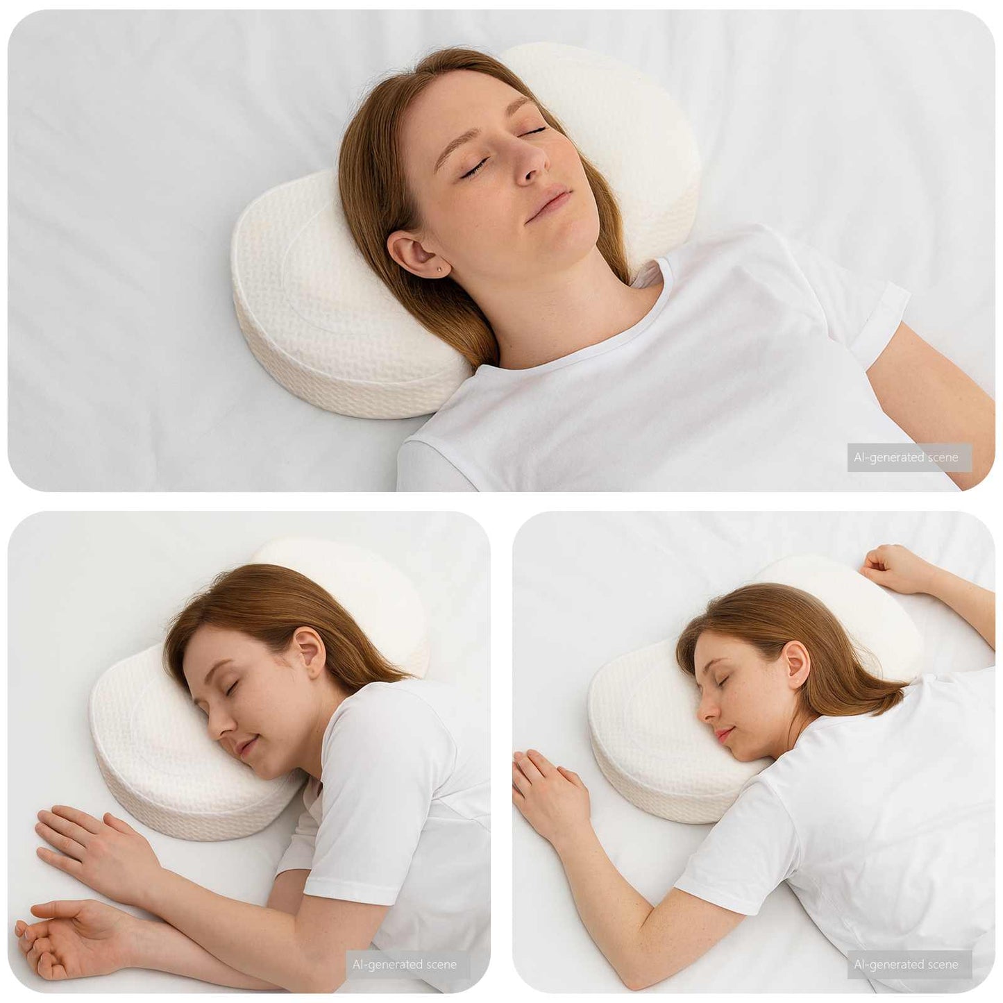 VidaXL almohada cervical con cojín blanco 53 x 35 x 11 cm poliéster
