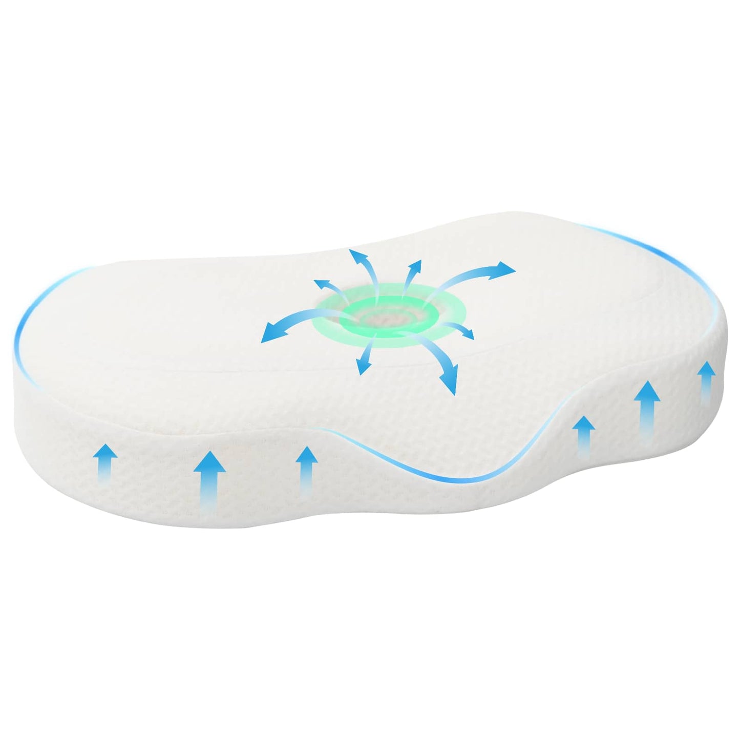 VidaXL almohada cervical con cojín blanco 53 x 35 x 11 cm poliéster