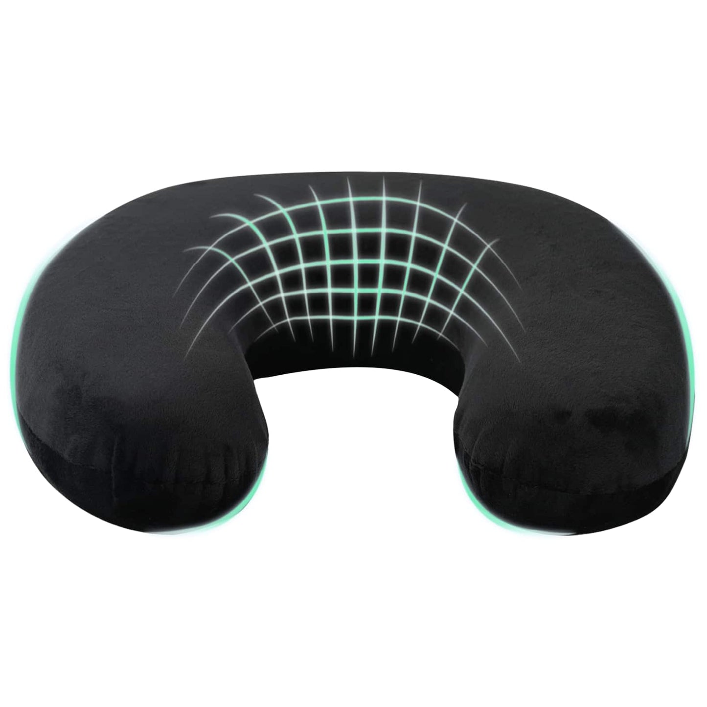 Vidaxx almohada de viaje para el cuello con cojín negro 27 x 27 x 8 cm terciopelo
