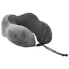Cuscino da viaggio Vidaxx per il collo con cuscino in velluto grigio 27 x 26 x 14 cm