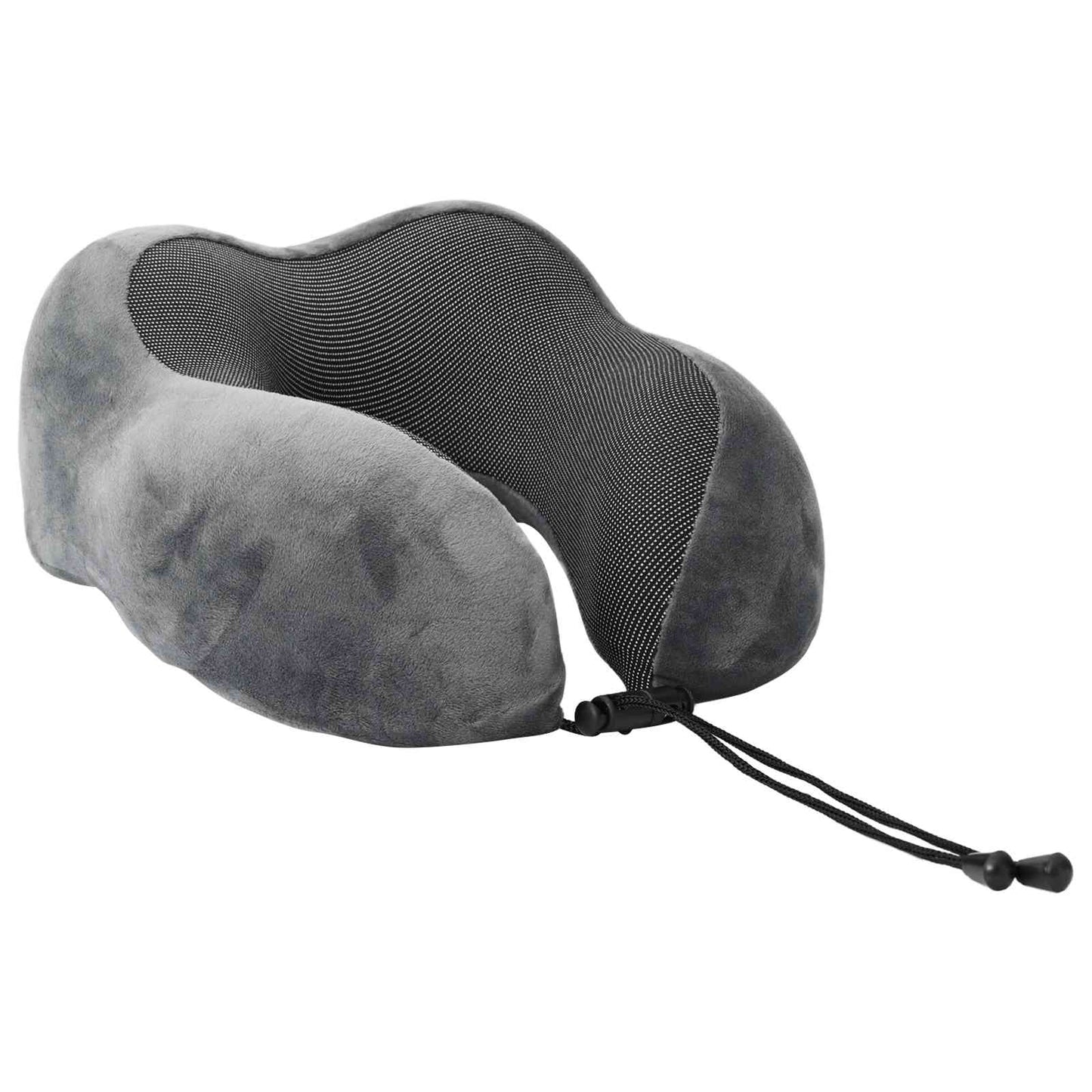 Cuscino da viaggio Vidaxx per il collo con cuscino in velluto grigio 27 x 26 x 14 cm
