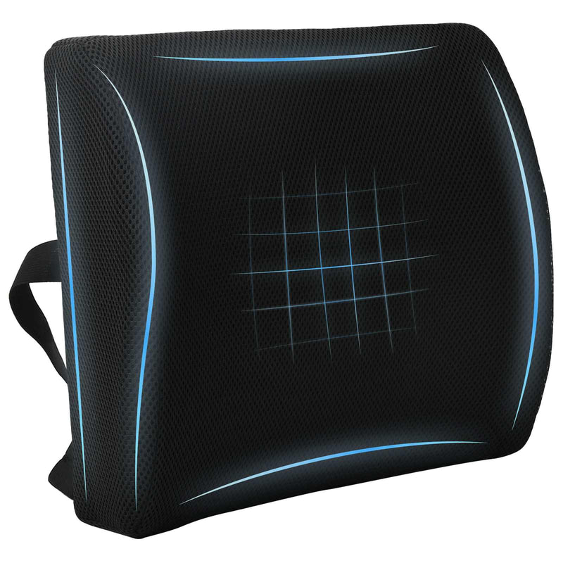 Cuscino schienale Vidaxx con cuscino nero 35,5 x 30 x 12 cm con tessuto a rete