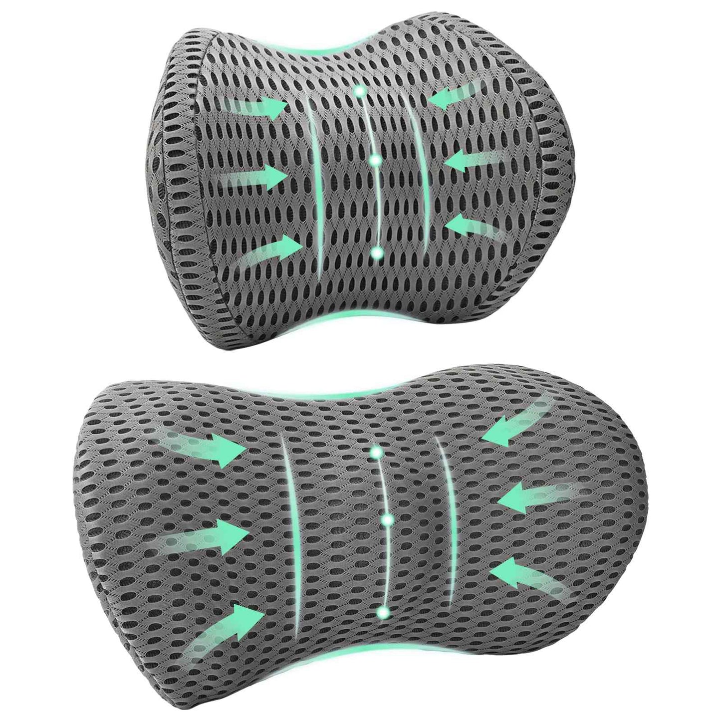 VidaXL juego de cojines con cojín ajustable 2 piezas malla 4D gris