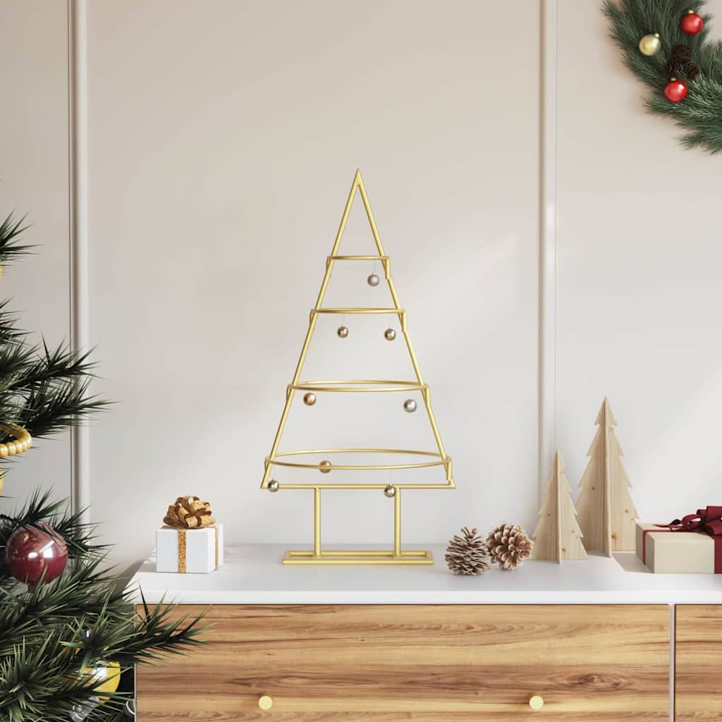 Árbol de Navidad de metal vidaxx con acero con recubrimiento en polvo dorado estándar de 60 cm