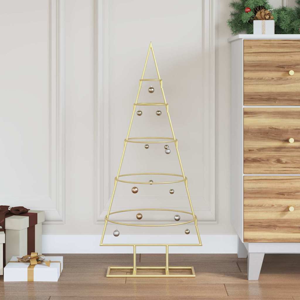 Árbol de Navidad de metal Vidaxx con acero con recubrimiento en polvo dorado estándar de 90 cm