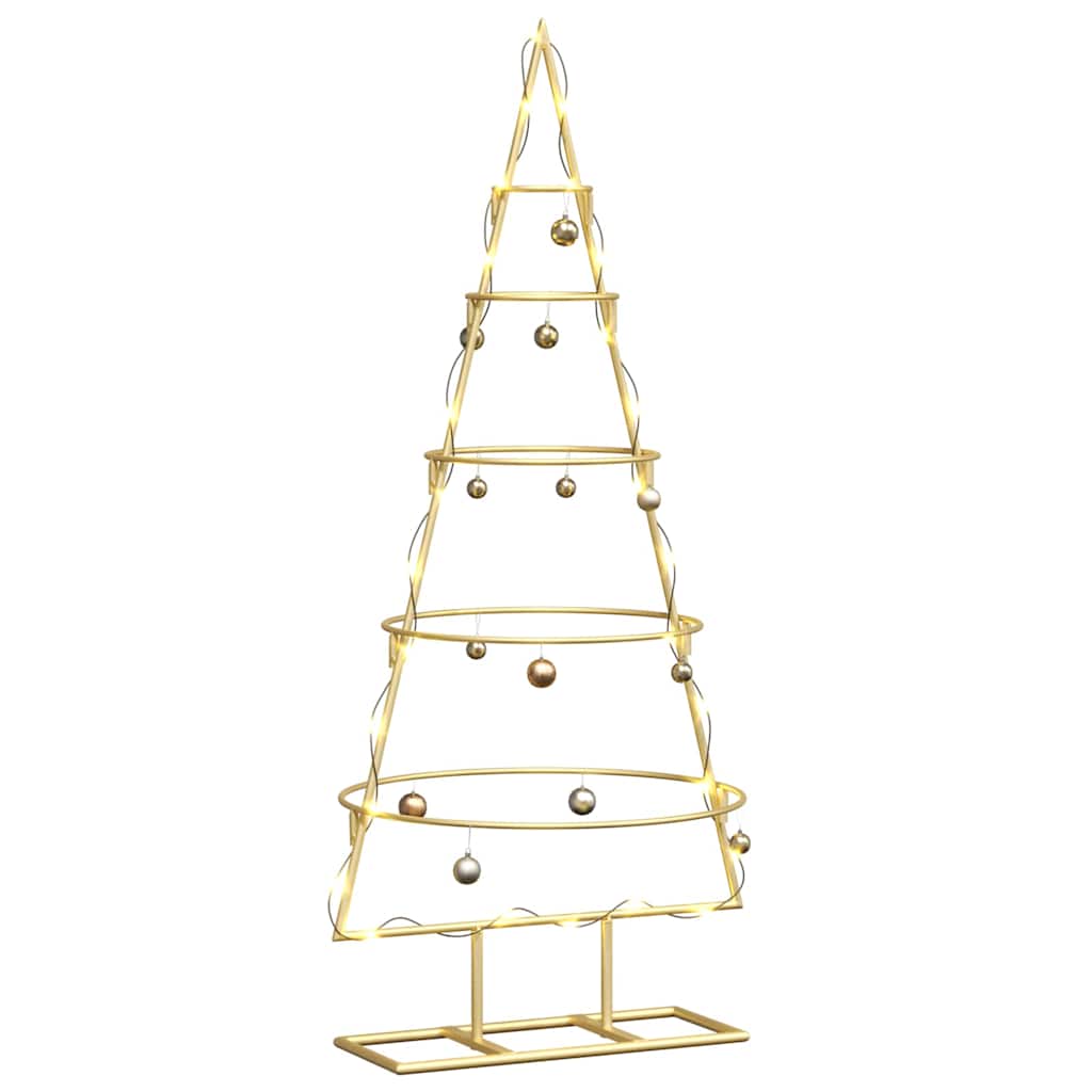 Árbol de Navidad de metal Vidaxx con acero con recubrimiento en polvo dorado estándar de 90 cm