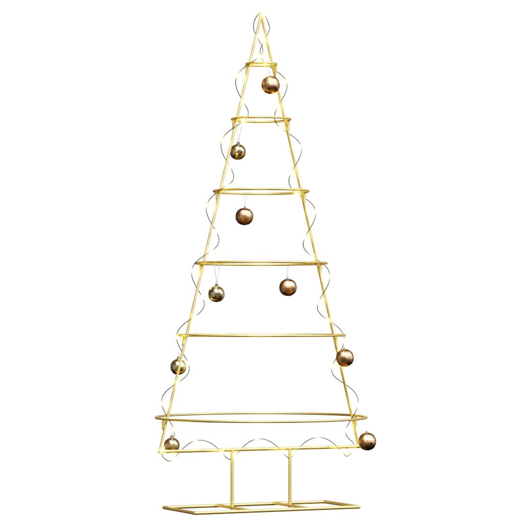 Árbol de Navidad de metal VidaXL con acero con recubrimiento en polvo dorado estándar 148 cm