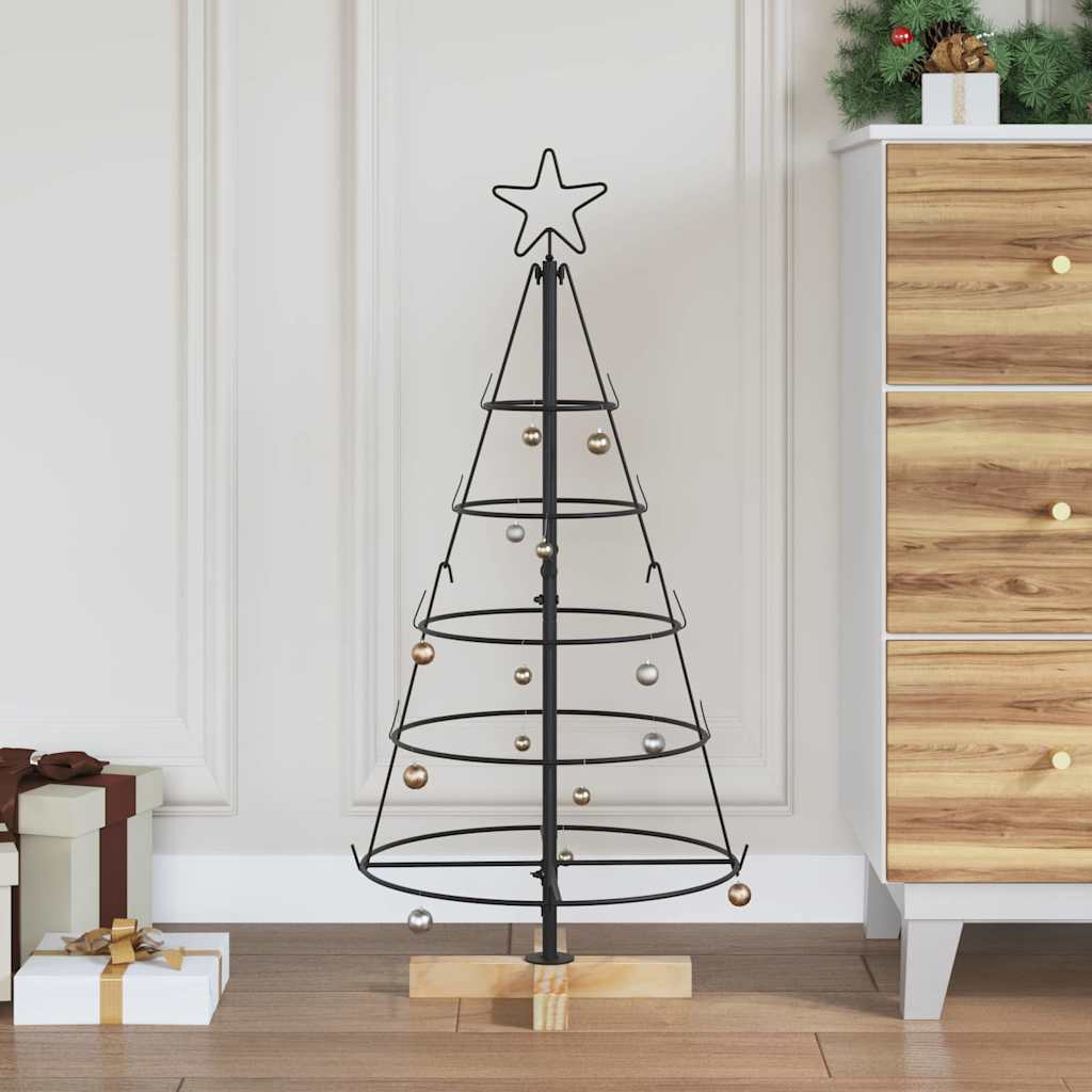 VidaXL Albero di Natale a cono con acciaio nero standard da 90 cm