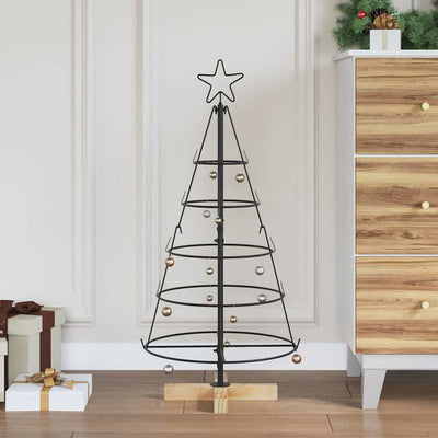 Vidaxl kerst cone boom met standaard zwart 90 cm staal