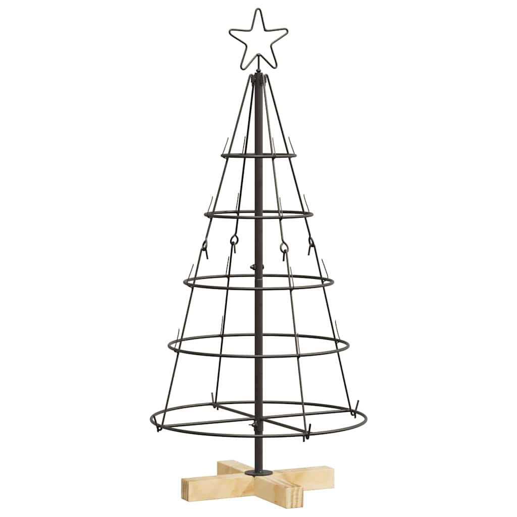 VidaXL Albero di Natale a cono con acciaio nero standard da 90 cm