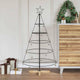 VidaXL Árbol de Navidad con forma de cono de acero negro estándar de 126 cm