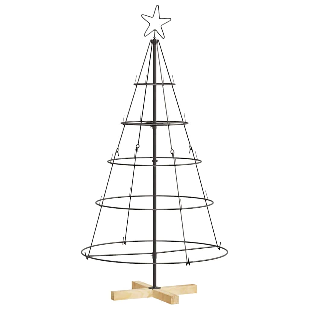 VidaXL Árbol de Navidad con forma de cono de acero negro estándar de 126 cm