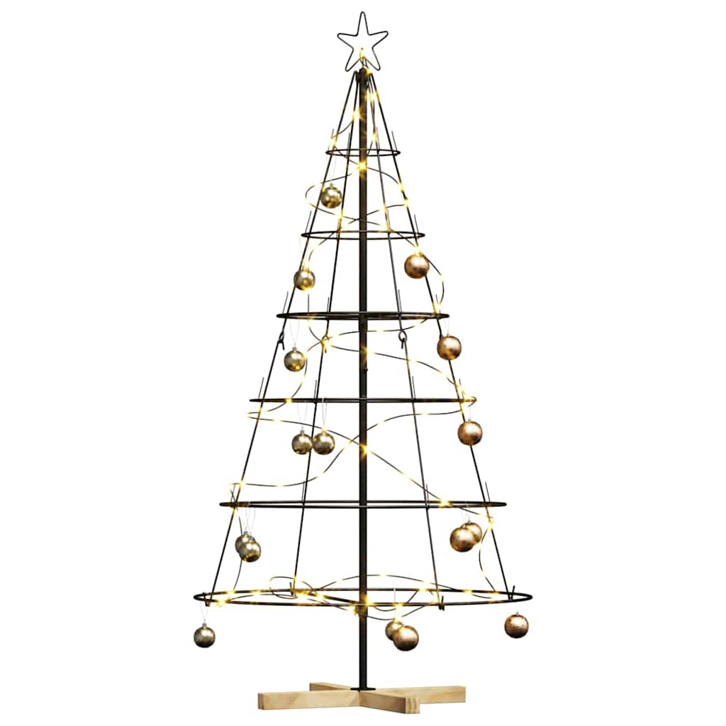 VidaXL Albero di Natale a cono con acciaio nero standard da 154 cm