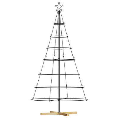 Vidaxl kerst cone boom met standaard zwart 180,5 cm staal