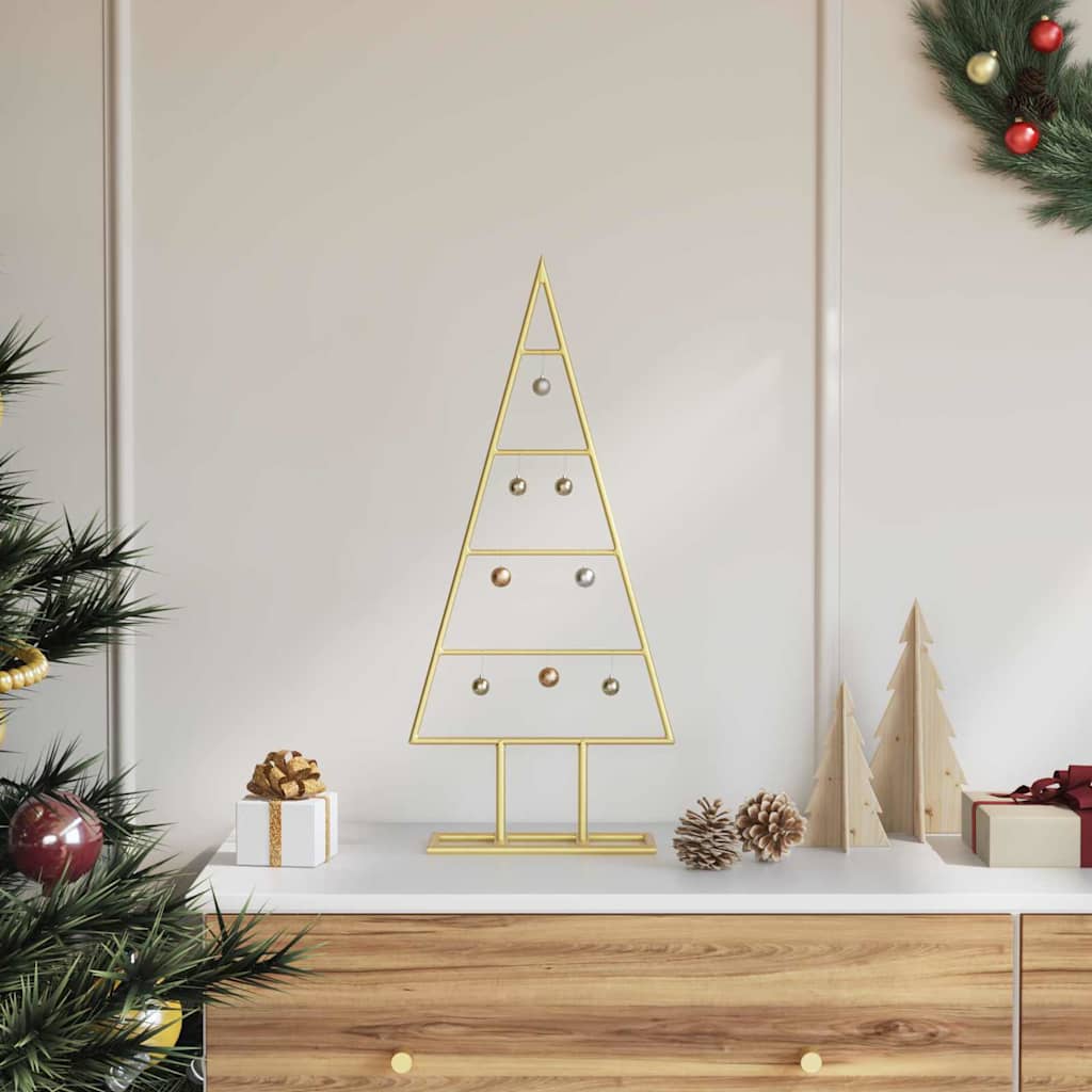 Árbol de Navidad de metal VidaXL con acero con recubrimiento en polvo dorado estándar de 60 cm