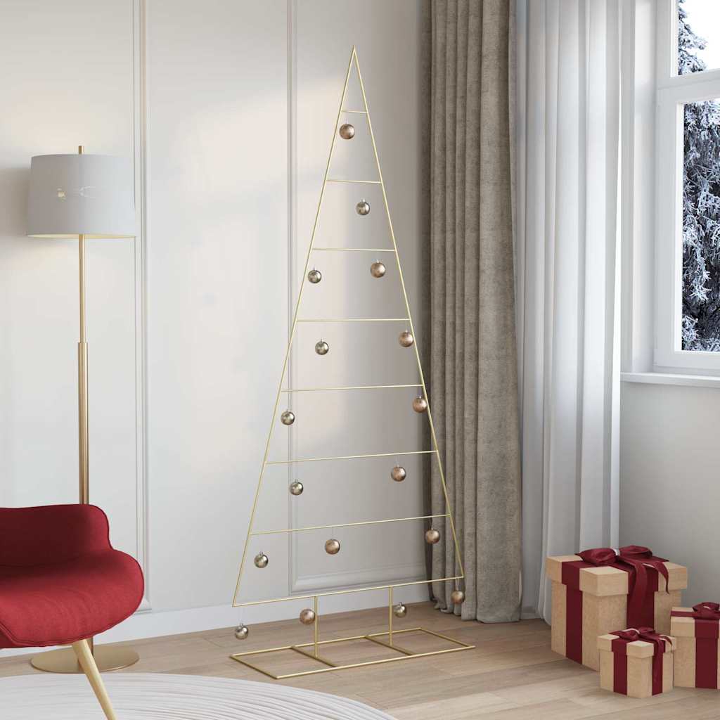 Árbol de Navidad de metal vidaxx con acero con recubrimiento en polvo dorado estándar 211 cm