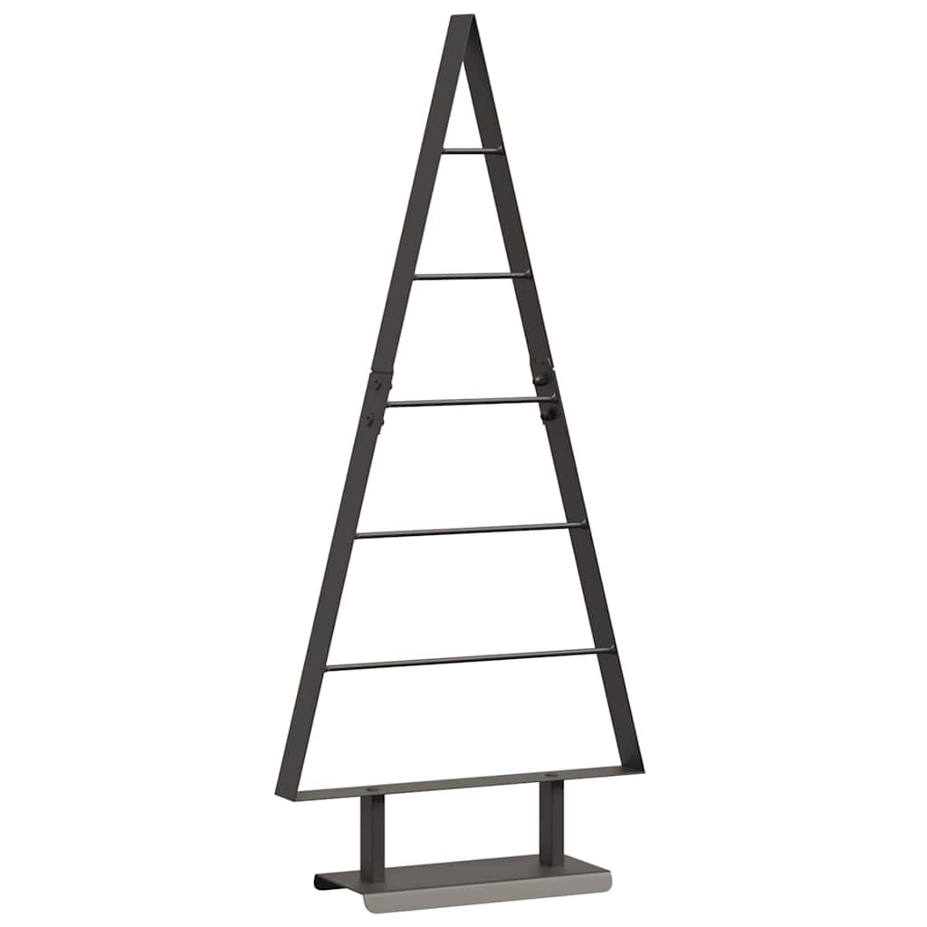 Árbol de Navidad de metal VidaXL con estandarte de acero negro de 90 cm