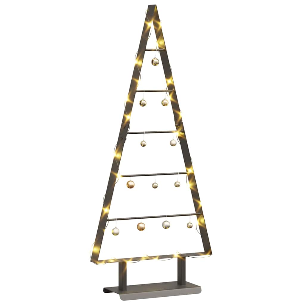 Árbol de Navidad de metal VidaXL con estandarte de acero negro de 90 cm