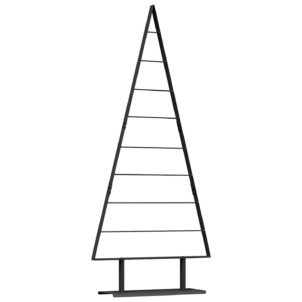 Árbol de Navidad de metal VidaXL con estandarte de acero negro 180 cm