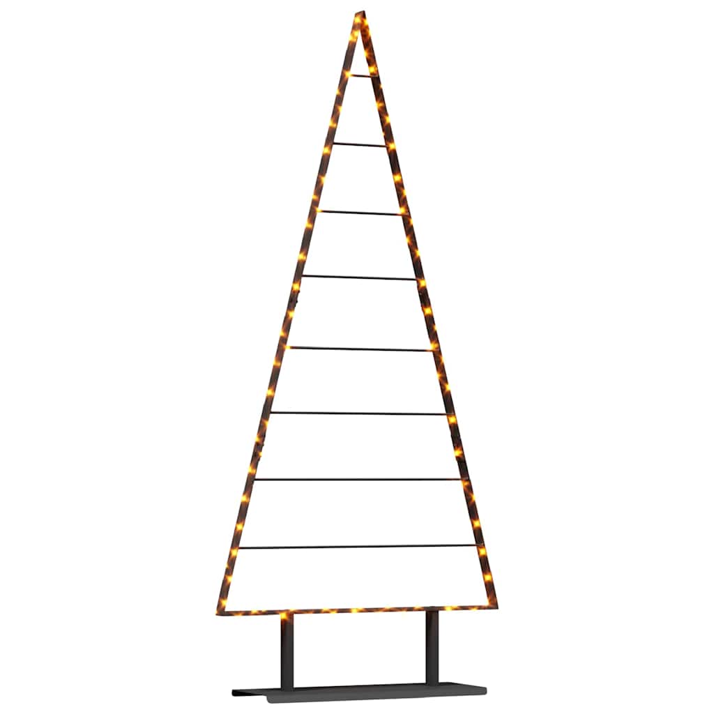 Árbol de Navidad de metal VidaXL con estandarte de acero negro 180 cm
