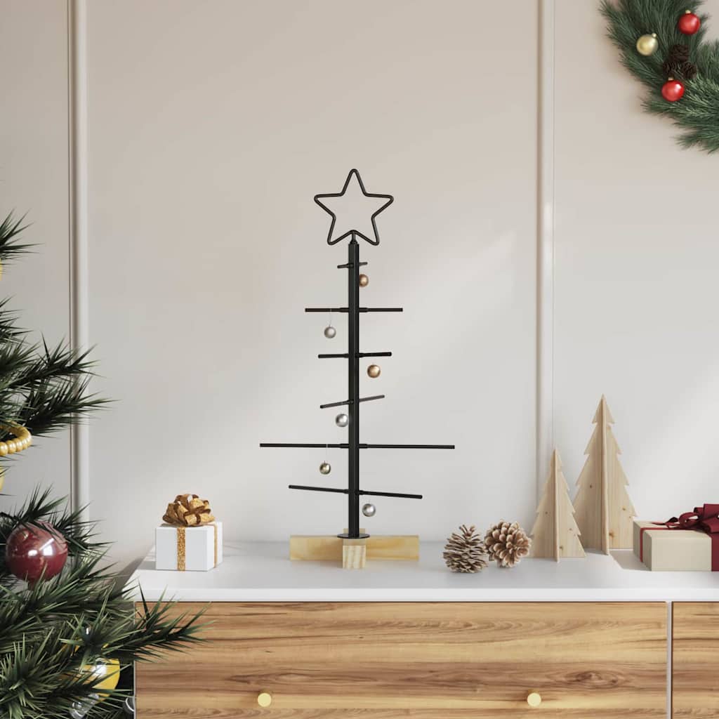 Vidaxx árbol de Navidad de metal negro 59,5 cm acero con recubrimiento en polvo