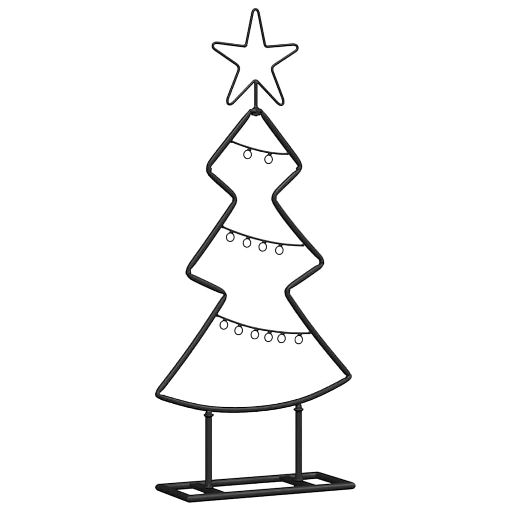 Árbol de Navidad de metal VidaXL con estandarte de acero negro de 60 cm