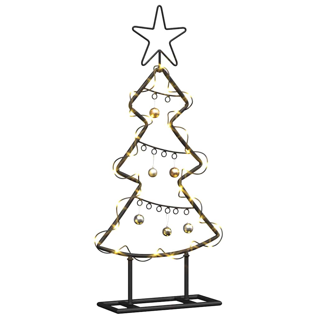 Árbol de Navidad de metal VidaXL con estandarte de acero negro de 60 cm