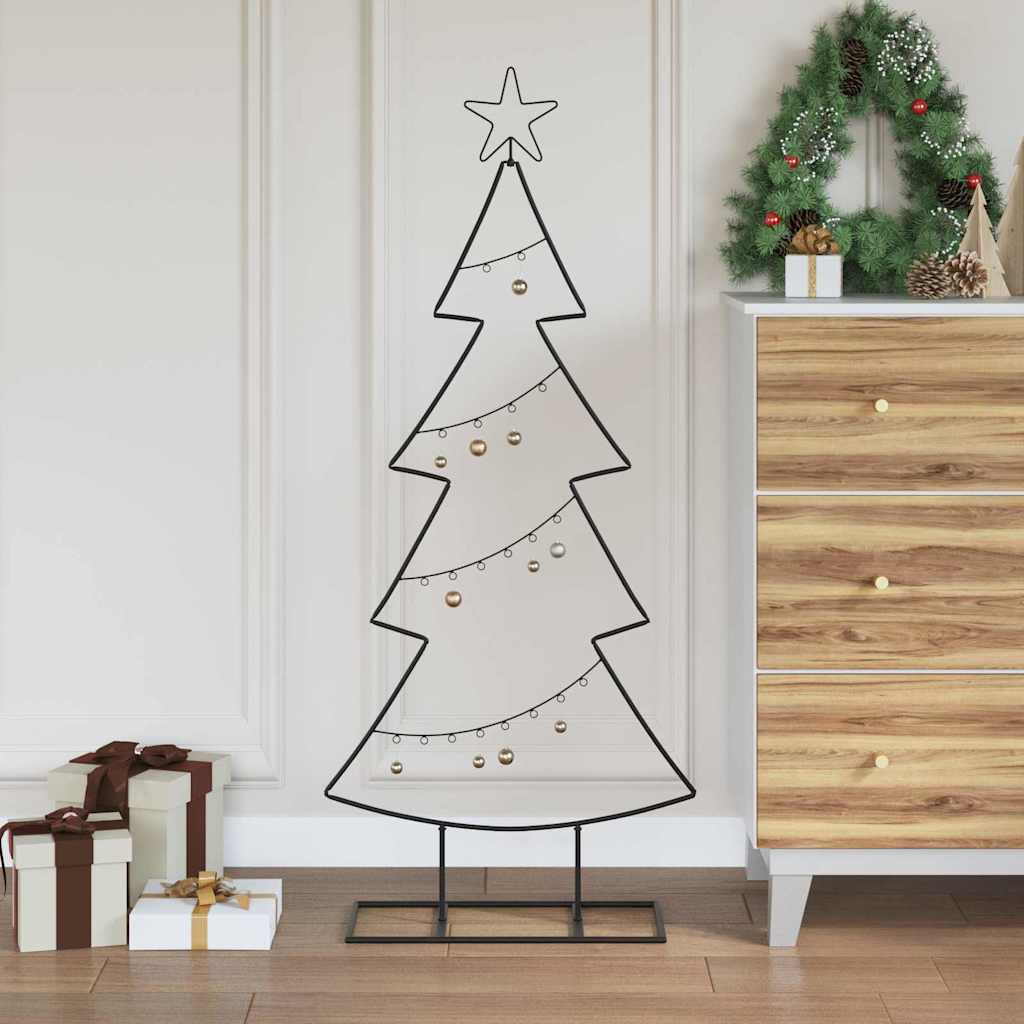 Albero di Natale in metallo VidaXL con acciaio nero standard da 125 cm