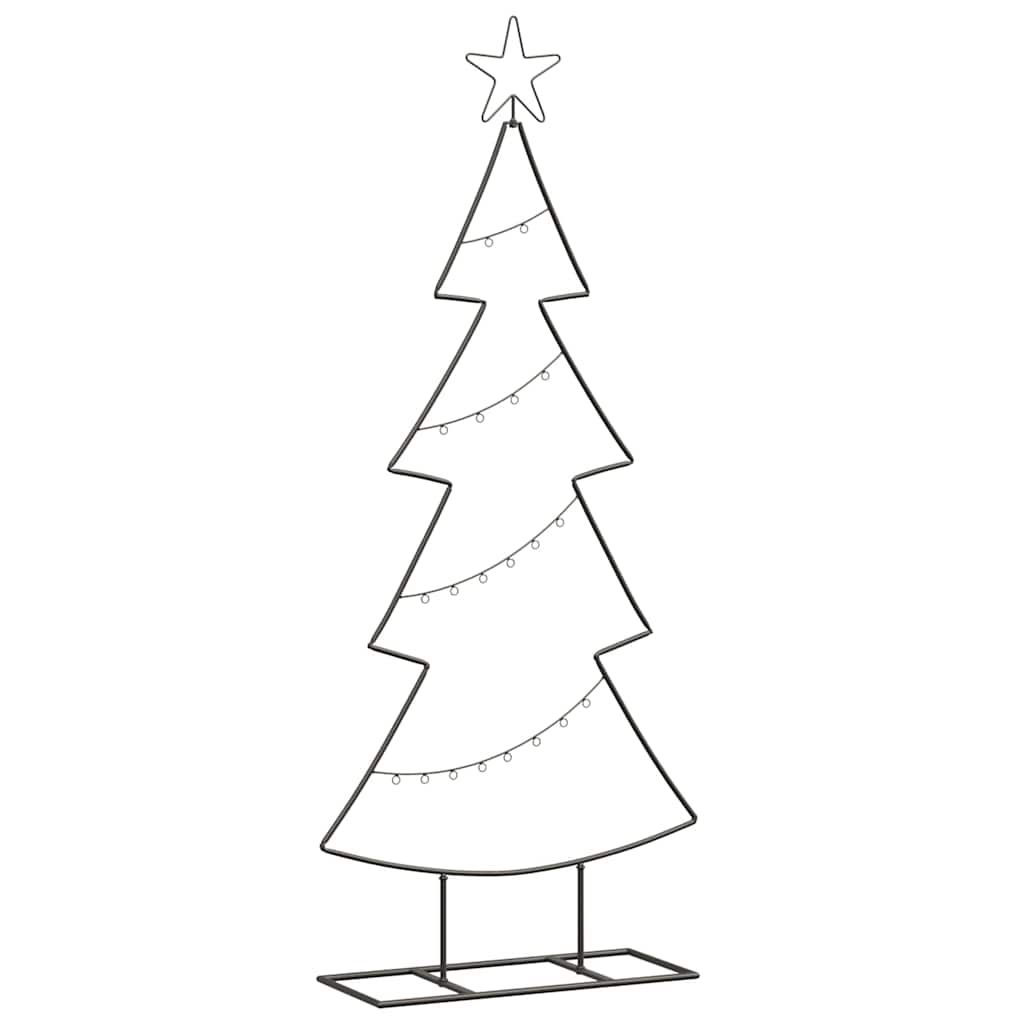 Albero di Natale in metallo VidaXL con acciaio nero standard da 125 cm